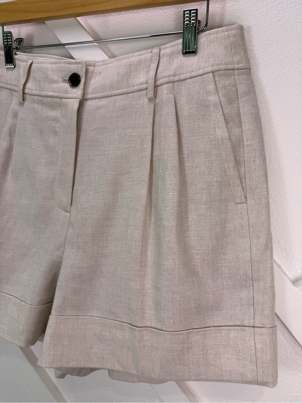 NWT J. Crew Remi Shorts in Stretch Linen Blend in Flax Ivory Size 10 - Picture 3 of 11